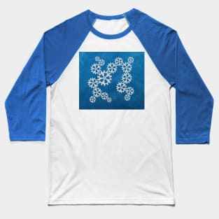 Beautiful shiny metal steampunk gears on a blue background. Baseball T-Shirt